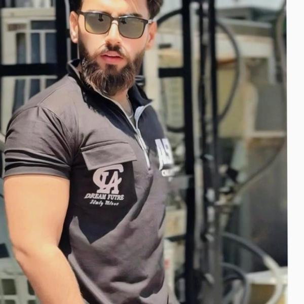 Zipped Stripe Pocket Polo T-Shirt